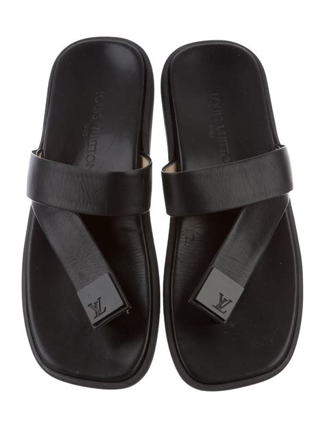 lv black sandals|louis vuitton thong sandals.